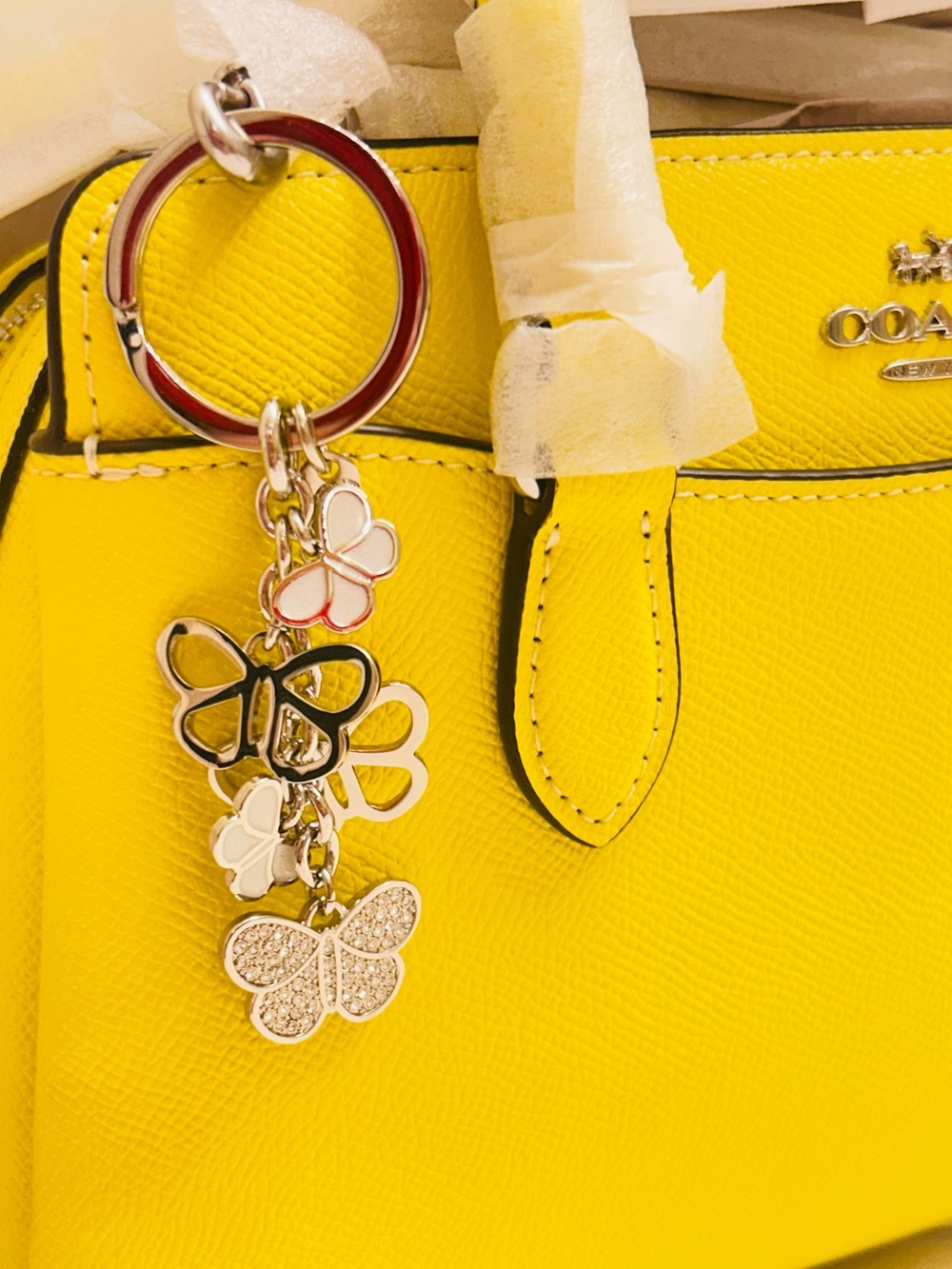 Vintage RARE Coach Y2K Butterfly Keychain/ Bag charm - Picture 2 of 16